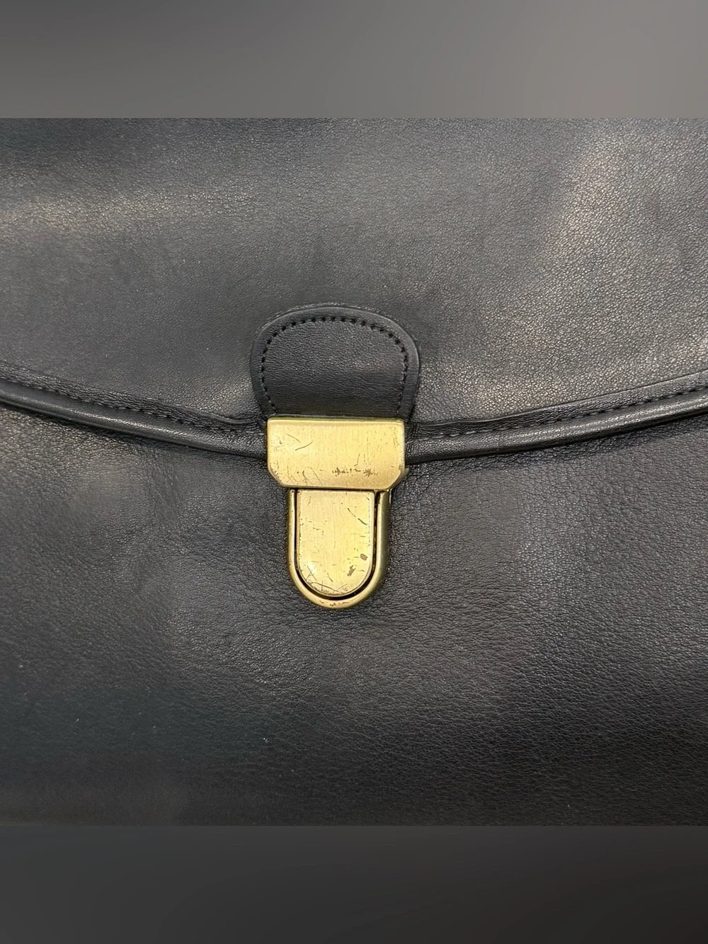 Vintage Coach Morgan black leather messenger bag briefcase crossbody US 1987-93